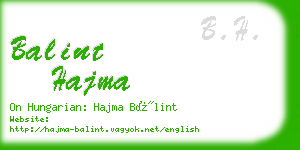 balint hajma business card